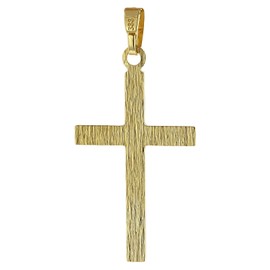 trendor 39788 Cross Gold 333/8K with Gold-Plated Silver Chain Magical Necklace for Women, This Necklace is a Great Gift Idea, 45 cm, Yellow Gold, No Gemstone