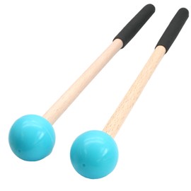 Biaungdo 2 Pack 8.7 Inch Glockenspiel Mallets, Rubber Xylophone Mallets Bell Stick Percussion with Wood Handle Drumstick Percussion Instrument Parts for Bell, Tongue Drum Mallet(Blue)