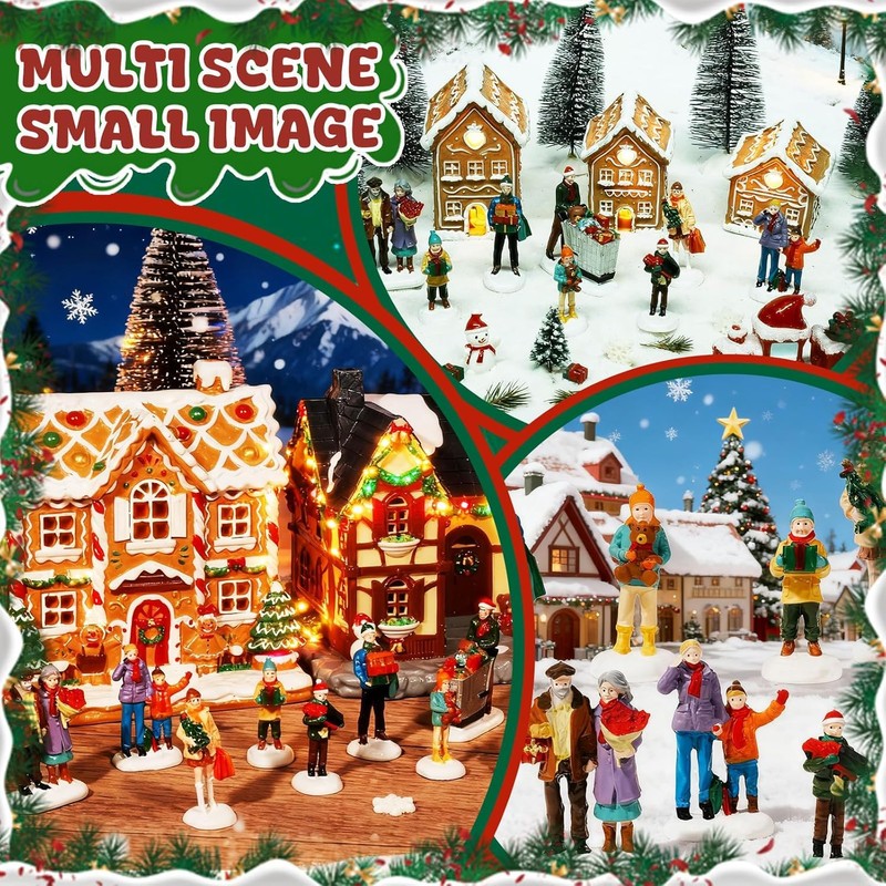 GW Box 8 Pcs Christmas Village People Figurines