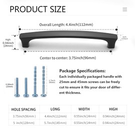 HAILINDA Black Cabinet Pulls Solid 20 Pack Matte Kitchen Cabinet Handles 3-3/4 inch Drawer pulls for Cabinet Door pulls High-end Cabinet Hardware wardrobes Cupboard Handles and Bathroom