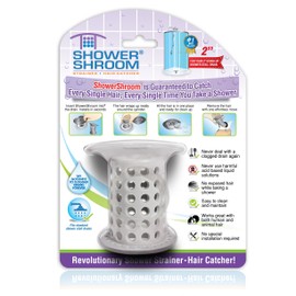 ShowerShroom the Revolutionary 2" Stand-Up Shower Stall Drain Protector Hair Catcher/Strainer, Gray , 1 Count ( Pack of 1)