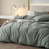 JIYUAN 100% Washed Cotton Duvet Cover Set 3 PCS Super