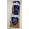 Joseph Abboud Mens 100% Silk Necktie, Blue W/ Floral Design