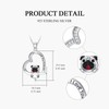 HUKKUN Cute Heart Necklace 925 Silver Bearded Dragon/Shihtzu/Lemur/Chihuahua/Pug/Shepherd/Red Panda Pendant