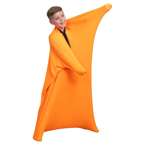 Special Supplies Sensory Body Sock Full-Body Wrap to Relieve Stress, Stretchy, Breathable Cozy Sensory Sack for Boys, Girls, Safe, Comfortable, Calming Relief Cocoon (Orange, Medium 47"x27")