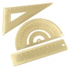 Cionyce Brass Mini Ruler Set,Triangle Ruler & Protractor & 4