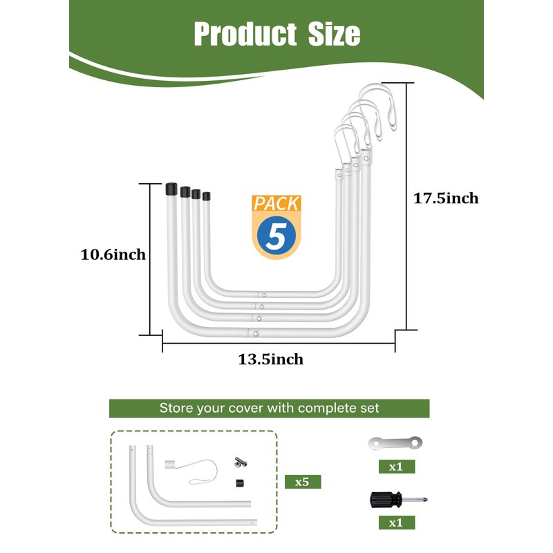 MONMEE 5 Pack Solar Pool Cover Holder, Adjustable Solar Cover