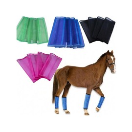 4pcs Mesh Fly Boots For Horse, Breathable Mesh Horse Boots, Leg Wrap, Prevents Flies And Mosquito Bites, With Horse Tights - Color: Multicolor, Size: Blue 4pcs