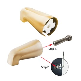 SENTO Slip On Gold Universal Heavy Durable Metal Bathroom Tub Spout Without Diverter, Heavy Duty Metal Bathtub Faucet Without Shower Diverter - 4 Inches 1/2" Copper Pipe, Satin Brass