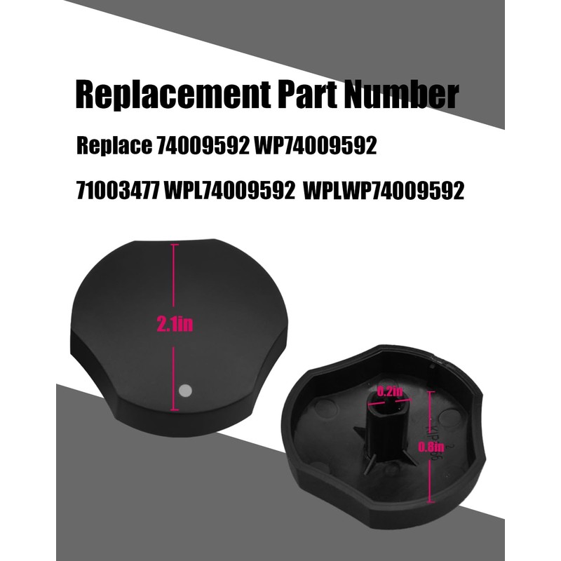 4 Pack 74009592 Burner Control Knobs Fit for Jenn-Air Whirlpool