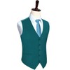 HISDERN Men's Suit Vest Business Formal Forest Teal Dress Vest