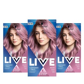 Schwarzkopf LIVE Colour Lightener Plus Twist Mauve Kiss 105 Hair Colour - Pack of 3