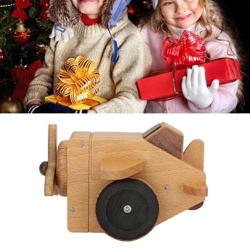 Fighter Music Box Aircraft Wood Craft Musical Box Birthday Christmas