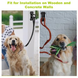 BeneLabel Wall Mounted Dog Leash Holder for Wall Pet Leash Wall Hook Carbon Steel Dog Leash Hangers for Secure Pet Leash for Indoor and Outdoor Use
