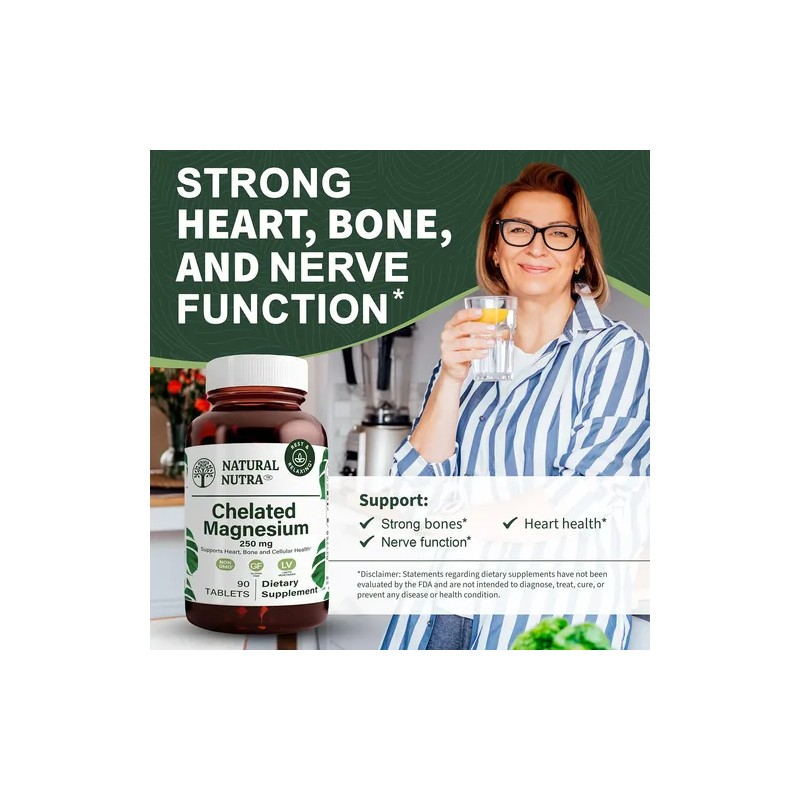 Magnesio Óxido Quelado 250 Mg Chelated Magnesium Oxide Supplement, 270