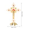 Metal Standing Cross Crucifix for Church Decoration Family Retro for
