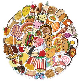 Cute Food Stickers Yummy Food Stickers for Kids 50pcs Funny Food Water Bottle Stickers for Teens Adults Scrapbook Stickers for Students Vinyl Stickers for Water Bottle Laptop Skateboard