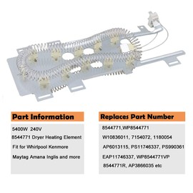 8544771 Dryer Heating Element for Whirlpool Kenmore May-tag Dryers WP8544771, 7154072, 8544771R, AP6013115, PS990361