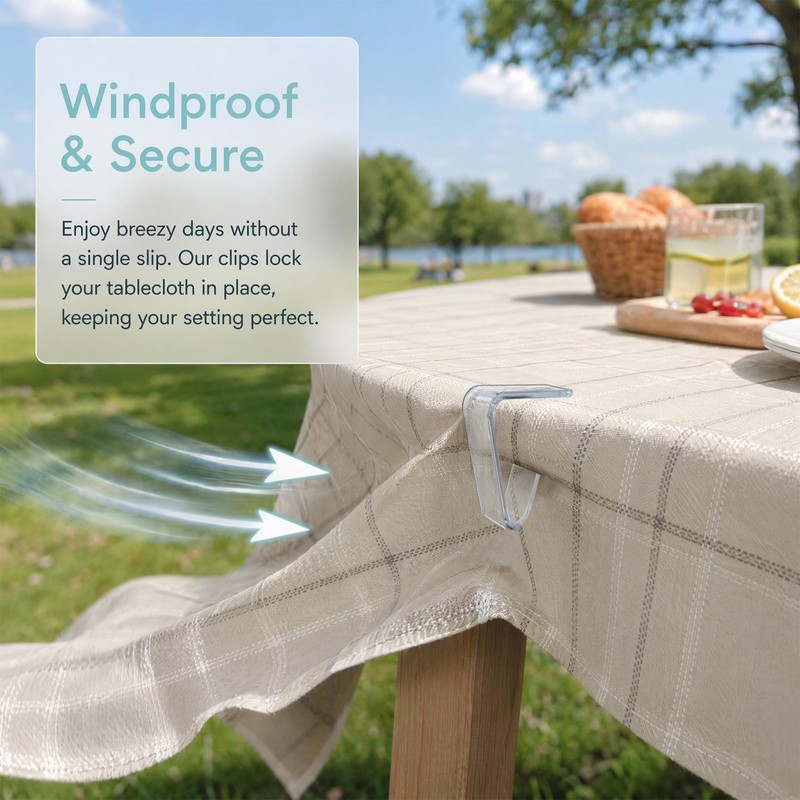 Table Cloth Holder Clips, 24 Pack Clear Tablecloth Clips for