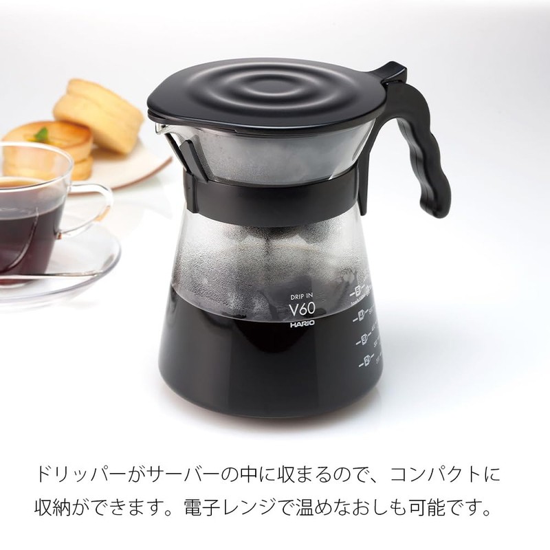 HARIO VDIR-02-B Coffee Dripper Server V60 Drip In Coffee Hand
