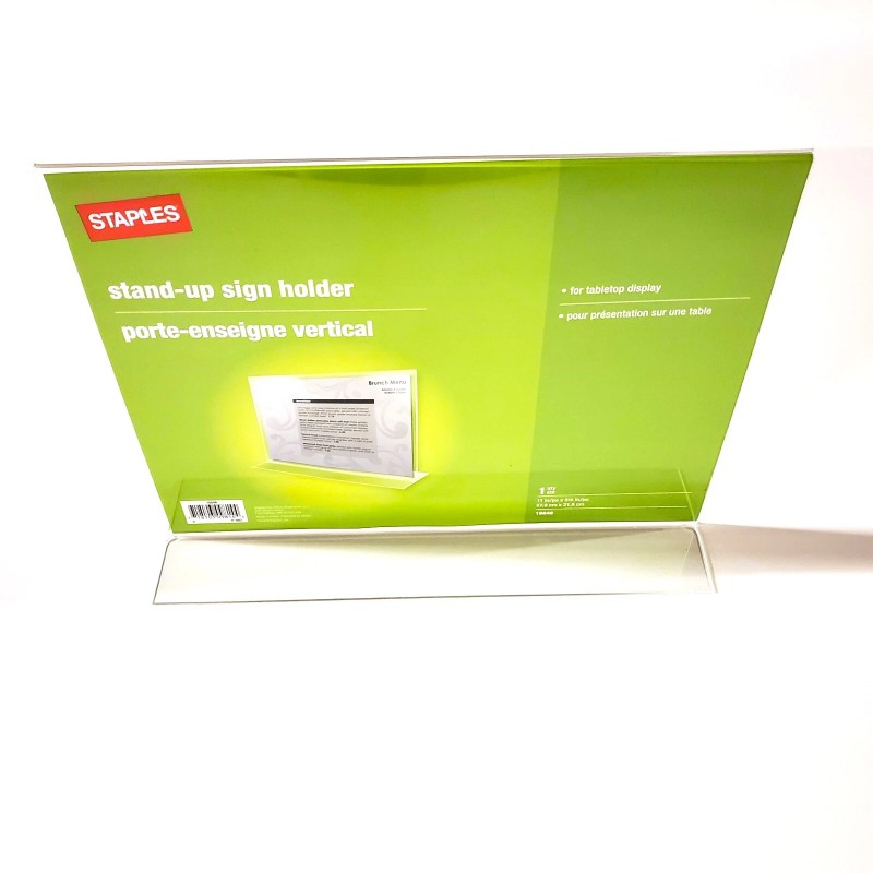 Staples Clear Acrylic 11"W x 8.5"H Horizontal Document Display Holder