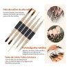 Set de 5 Pinceles de Uñas VABESSA para Acrílico, Doble