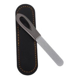 Healvian 1set Double Sided Nail File Pu Case Zinc Aluminium Nail Shaper for Home and Salon Use Efficient Trimming and Shaping Compact and Portable