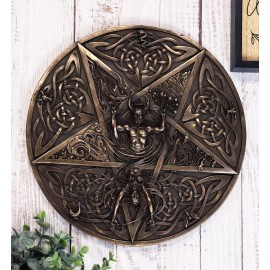 The Horned God & Goddess Elemental Celtic Knotwork Pentacle Wall Plaque Figure