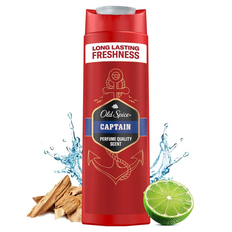 Old Spice Captain 3-in-1 Shower Gel for Hair, Face and