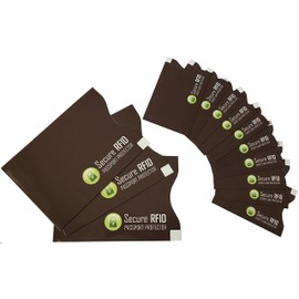 RFID Blocking Sleeves for Credit Cards and Passports Protector Shield Holder for Credit Cards and Passports (Brown)