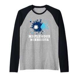 Maplewood Minnesota MN Splatter Trip Vacation Souvenir Raglan Baseball Tee