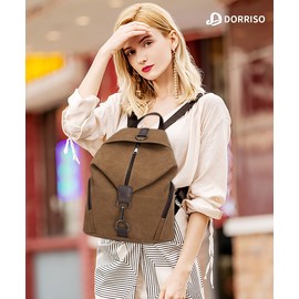 DORRISO Women Backpack Ladies Anti-Theft Canvas Backpack Rucksack Large Capacity Lightweight Casual Travel Vacation Daypack Hiking Schoolbag Vintage Backpack Brown