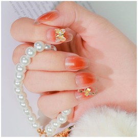 GALSPRO Short Press on Nails - Set of 24 Fake Nails with Designs in 12 Different Sizes for Perfect Fit, Cute False Nails Kit for Women with 0.07oz Nail Glue (SHINY GLAM COFFIN SHAPE, Short)