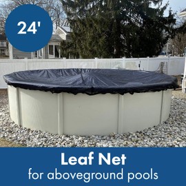 Winter Block Leaf Net for Aboveground, Fits 24’ Round Pool – Durable, Woven Polyethylene Material with Reinforced Edge – Lightweight and Easy to Store – LN24R, 24'