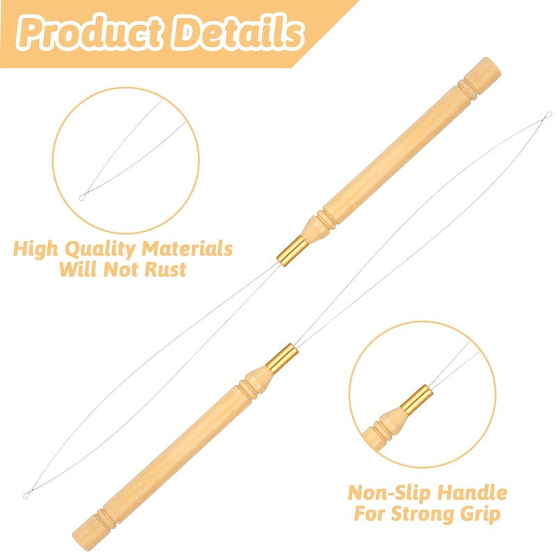YBEATY 12 Pcs Extension Loop Needle Hair Threader Wire Pulling