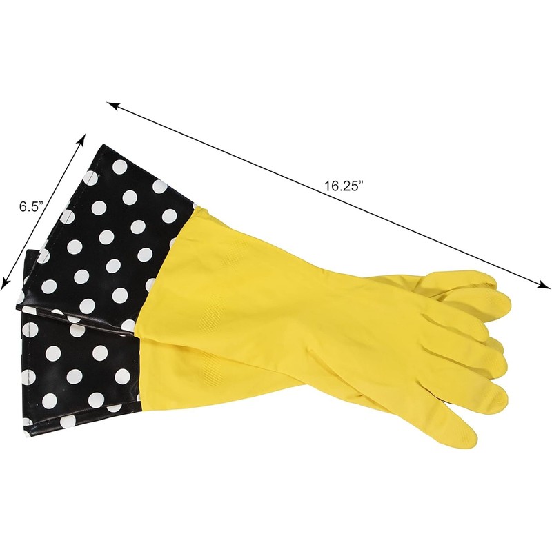 Evriholder Glam-Gloves Reusable Latex Dishwashing Gloves for Kitchen or Cleaning,