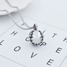 Baseball Cremation Jewelry for Ashes Pendant Necklace Stainless Steel Charm Sports Lovers Urn Pendant Locket for Women Men, Stainless Steel, not know,