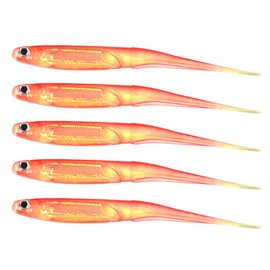 5Pcs Soft Fishing Lures, Simulated Lures Artificial Swimming Lures, Swimming Lures Plastic, Suitable for Saltwater and Freshwater Fishing, Orange