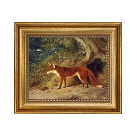 Schooner Bay Co. - Fox and Feathers 8 x 10” Oil Painting Print on Canvas Gold Frame Home Wall Art Décor Equestrian Horse Fox Hunting Sporting Ready To Hang