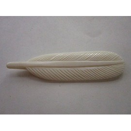 1 Carved Bone Feathers 5 inch Pendants Beads Carved Buffalo Bone Jewelry Craft Making Tribal 36