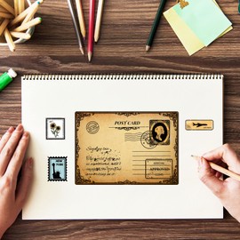 GLOBLELAND Postcard Border Edge Silicone Clear Stamp Postmark Transparent Silicone Stamp Vintage Rubber Stamp for Scrapbook Journal Card Making