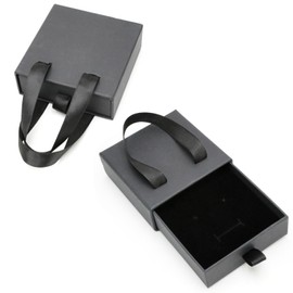 Rimoev 2 Pcs Jewelry Gift Box, 3.5×3.5x1.3Inch Cardboard Jewelry Boxes, Small Gift Boxes for Jewelry, Small Bracelet Gift Box, Paper jewelry gift boxes for Necklace Ring Earring Display Box (Black)