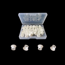 30 Pcs White Plastic Hole Plugs 8mm (5/16") for Cabinet Hardware - Screw Covers (White)