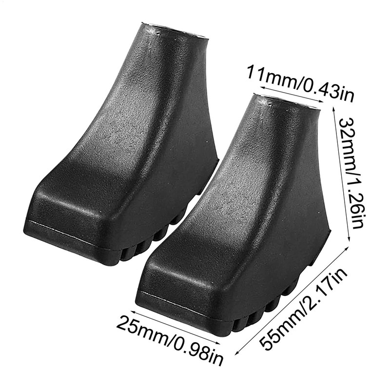 Trekking Pole Rubber Tips - Protective Walking Cane Tip |