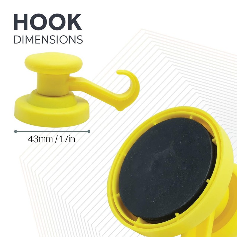 FIRST4MAGNETS Yellow Rubber Coated Neodymium Magnet with Swivel Hook for
