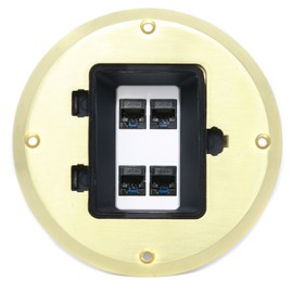 RiteAV - 4 Port Cat5e Ethernet Floor Box - Gold