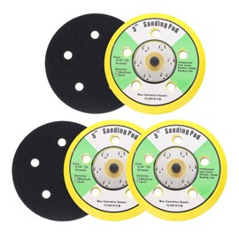 Sourcingmap 5 Inch Hook and Loop Backing Sanding Pads with 5/16"-24 Thread for Diamond Sanding Finishing Polishing Buffing Pads, Yellow Black 5pcs