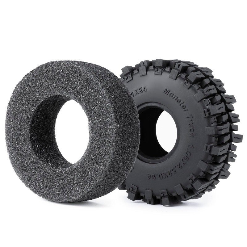 JGGZONE 4Pcs 1.1" RC Rubber Crawler Mud Terrain Tires Super