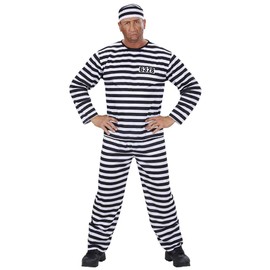 Mens Prisoner Costume Extra Large UK 46" for Prison Convict Jail Fancy Dress