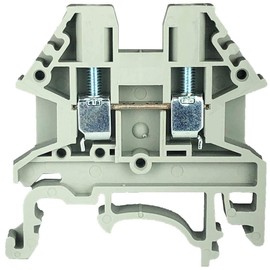 Dinkle Gray DK2.5N-GY - Bloque de terminales de riel DIN tipo tornillo gris UL 600 V, 20 A, 12-22 AWG, paquete de 50